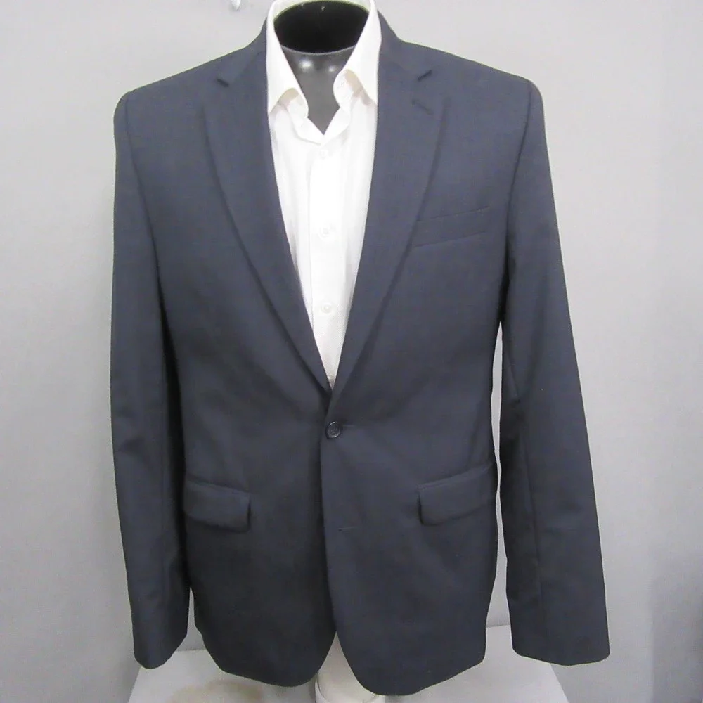 Joe Joseph Abboud Sport Coat Mens‎ 40L Navy Blue Wool Two Button Blazer